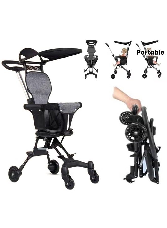 Portable Foldable Baby Stroller, Lightweight Baby Carriage Equipped with Adjustable Handle, Adjustable Backrest and Sunshade (for Sun Protection), Wheeled Baby Stroller, Suitable for Pushing Baby or Toddler When Going Out to Play - Image 1